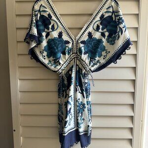 Farm Rio Tropical Tiles Mini Dress XS